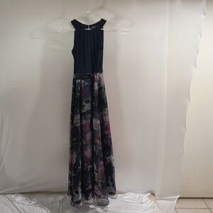 Laura Women's 4P Blue Floral Maxi Dress